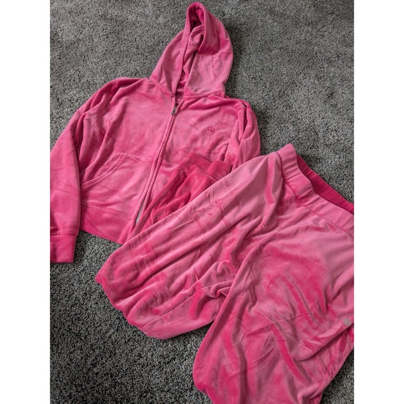 Juicy Couture Pants - Juicy‎ by Juicy Couture Hot Pink Velour Tracksuit Hoodie Joggers Set XL